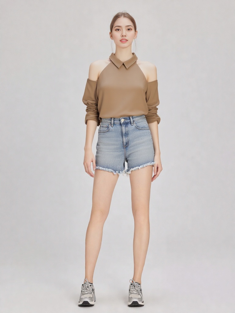 Mocca Cold-Shoulder Halter Shirt - Contemporary Cut Out Top